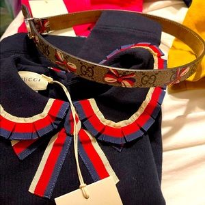 Toddler gucci bow belt denim sweater band jogger sold separately